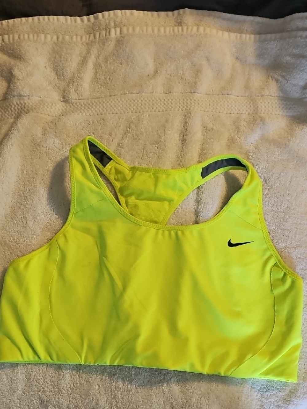 Nike Bright Neon Yellow Racerback Sports Bra